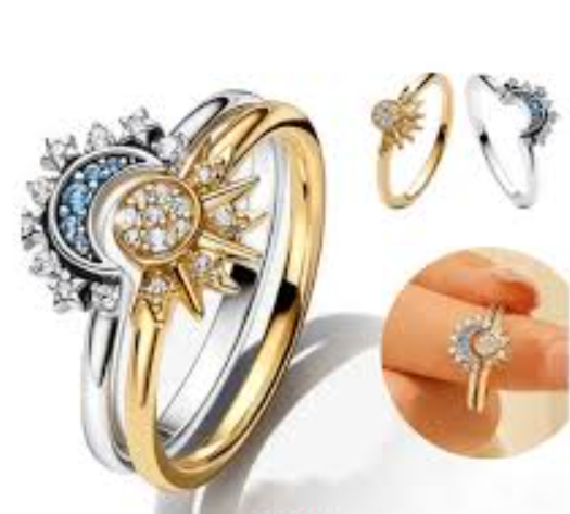 DUO DE ANILLOS SOL Y LUNA