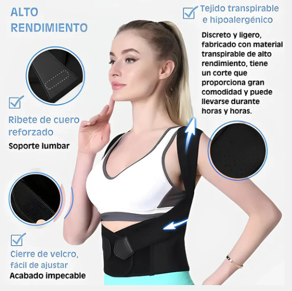 FlexBack Corrector de Postura Unisex Premium (Pedir 1 talla + de la que usas) + Regalo Adicional