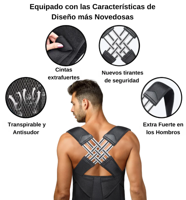 FlexBack Corrector de Postura Unisex Premium (Pedir 1 talla + de la que usas) + Regalo Adicional