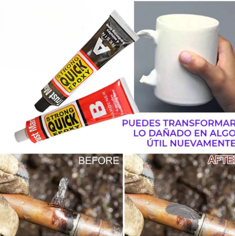 SellaTodo PEGAMENTO PROFESIONAL A/B. (Compra hoy y recibe gratis Pintura especial para óxido)