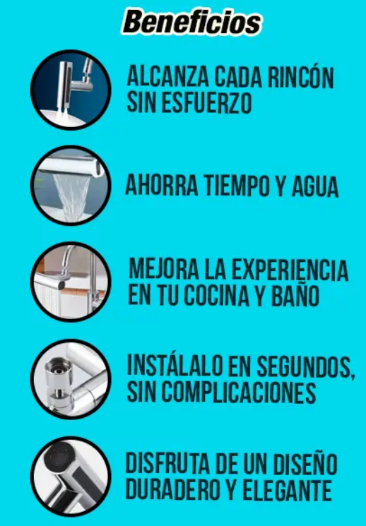 GRIFO UNIVERSAL MULTIFUNCIONAL - AHORRADOR DE AGUA