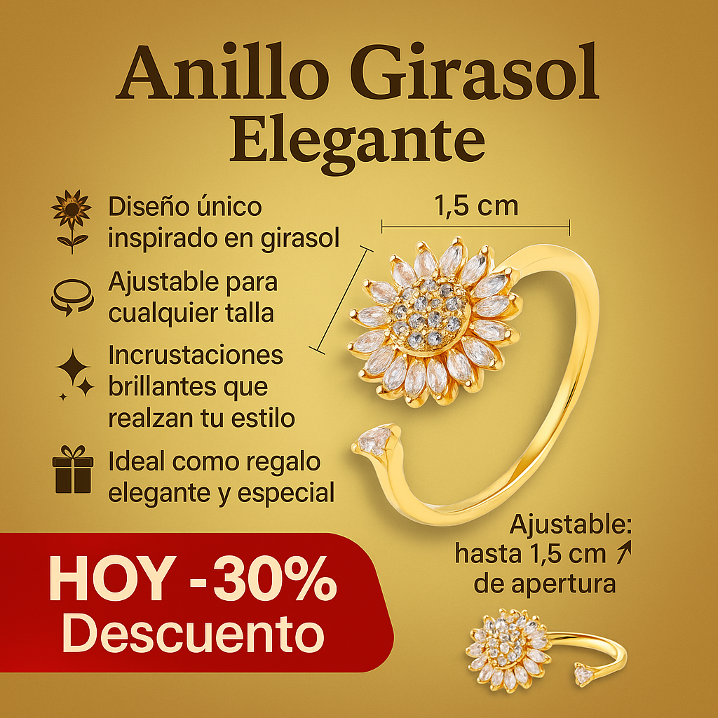 Anillo Giratorio de girasol Anti Estrés