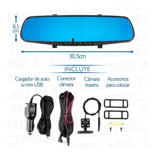 Espejo Retrovisor Doble Cámara