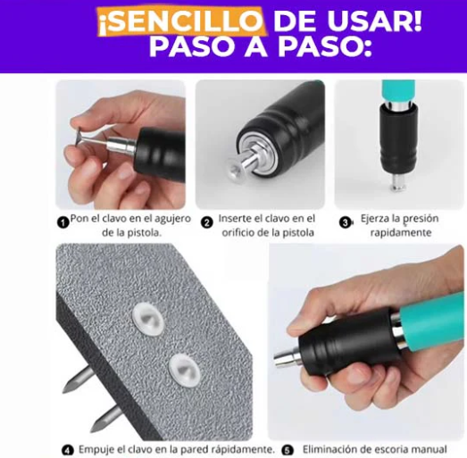 Pistola Remachadora de Clavos Profesional
