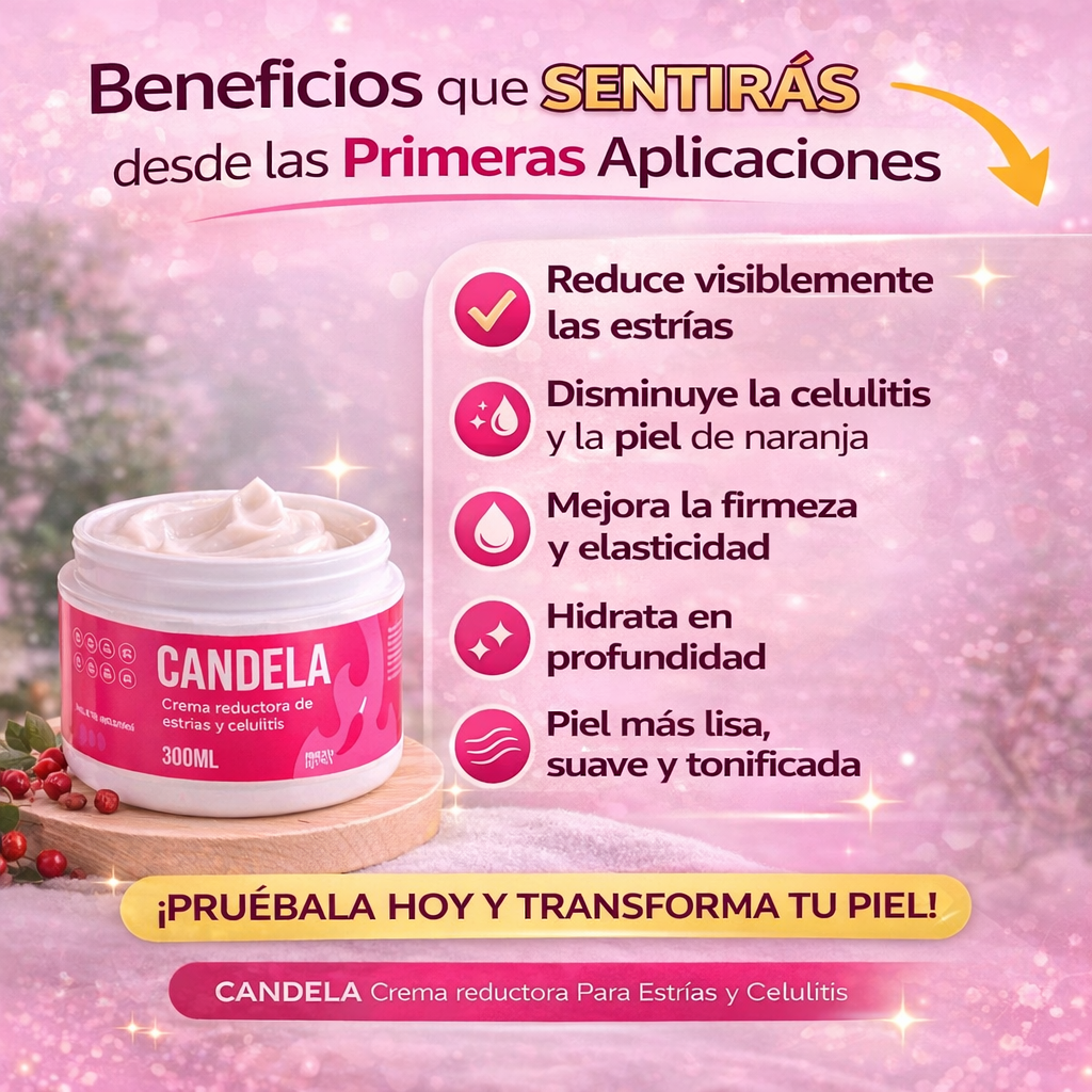 CANDELA Cream - Crema reductora Para Estrías y Celulitis