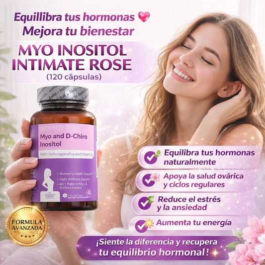 MYO INOSITOL INTIMATE ROSE - Equilibrio Hormonal y Bienestar Femenina en una sola fórmula.(120 cápsulas)
