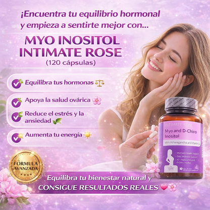 MYO INOSITOL INTIMATE ROSE - Equilibrio Hormonal y Bienestar Femenina en una sola fórmula.(120 cápsulas)