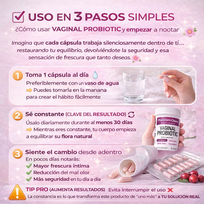 Probióticos para Mujeres Control Olor Vaginal Ph Organico (30 Capsulas)