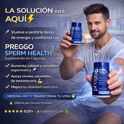 PREGGO SPERM HEALTH - Suplemento en Capsulas Para Hombres (60 Capsulas)