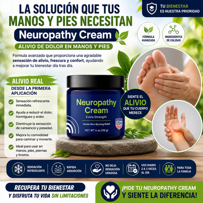 Neuropathy Cream Alivio de Dolor en Manos y Pies - Siente el Alivio desde la Primera Aplicación