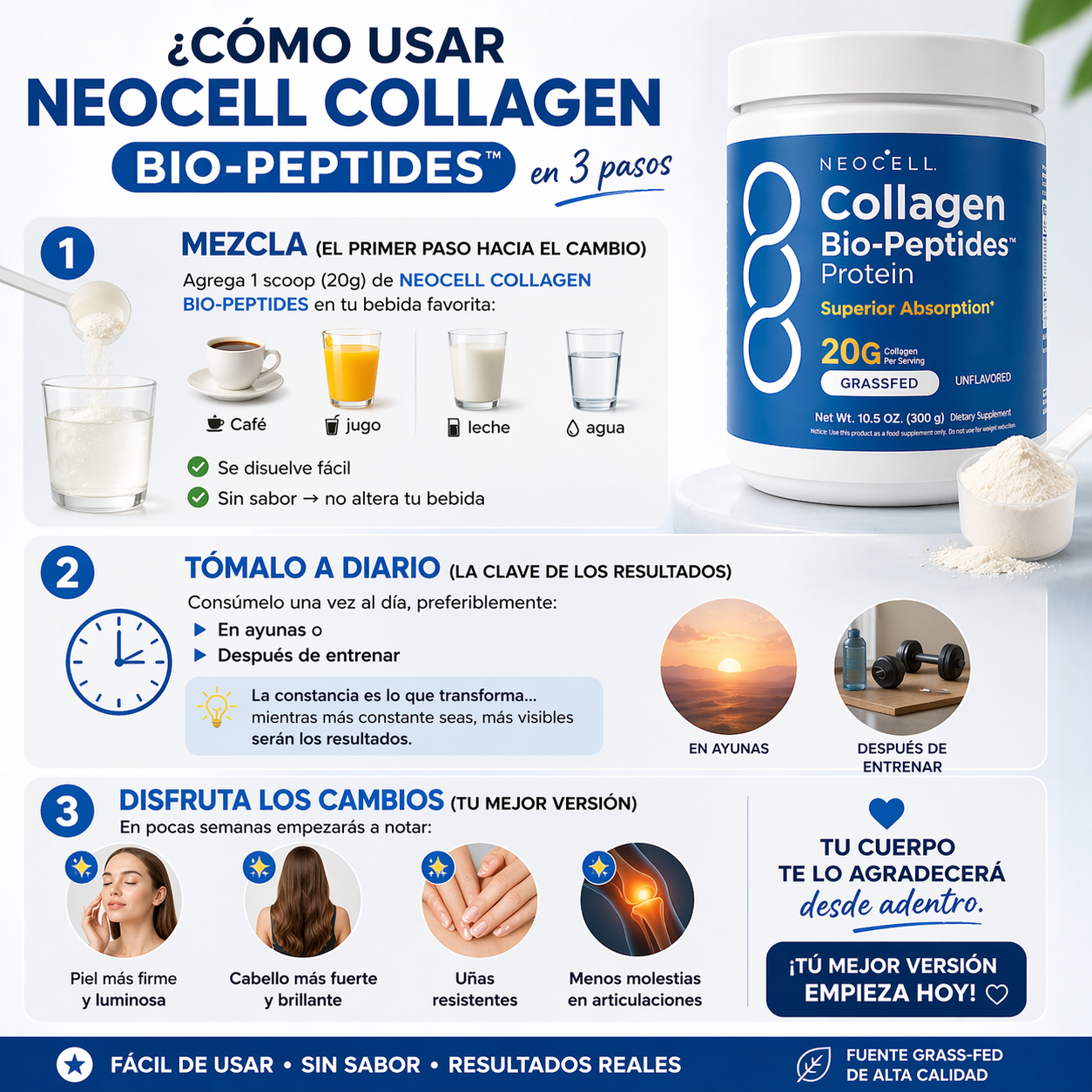 NEOCELL COLLAGEN BIO-PEPTIDES Vital y Fuerza Diaria