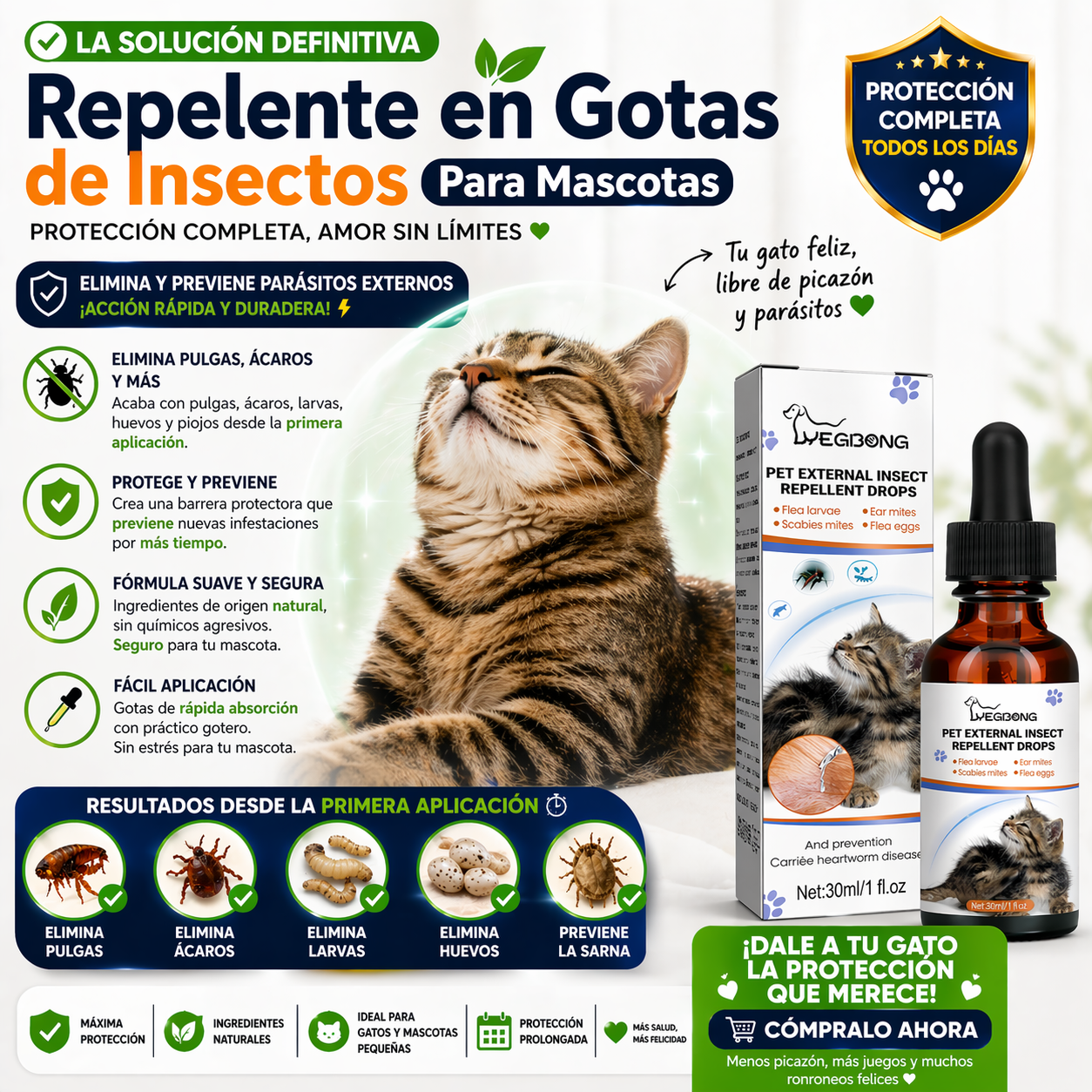 Repelente en Gotas de Insectos Para Mascotas