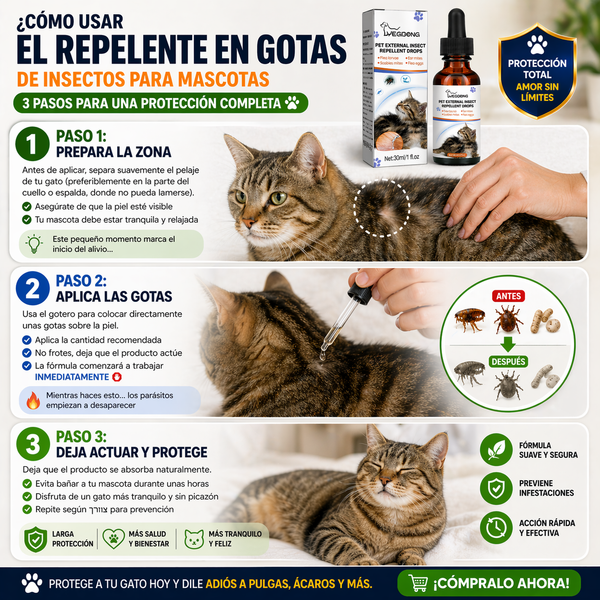 Protector Antipulgas y Garrapatas Fácil