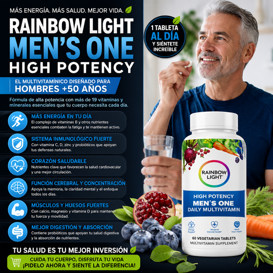 Rainbow Light - Alta Potencia para más Energía, Fuerza y Vitalidad en Hombres (60 Capsulas Vegetarianas)