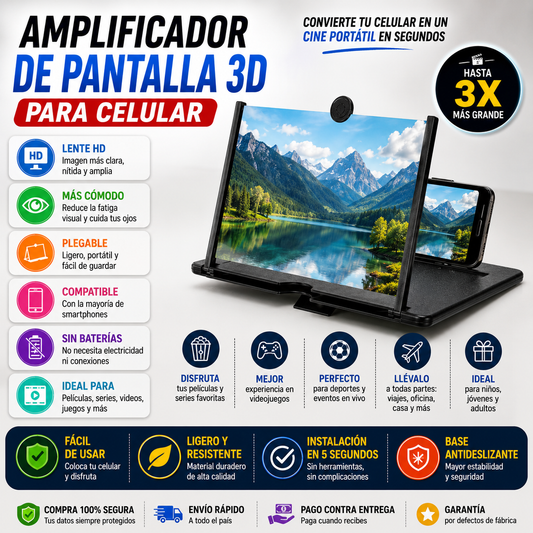 Amplificador de Pantalla 3D para Celular