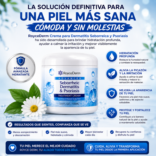 RoyceDerm Crema para Dermatitis Seborreica y Psoriasis