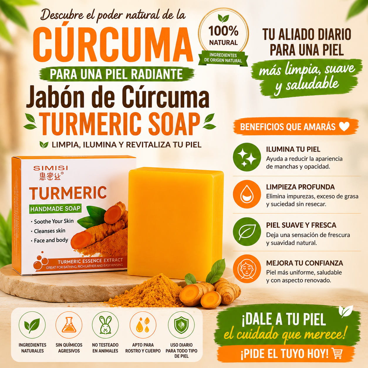 Jabón de Cúrcuma TURMERIC SOAP
