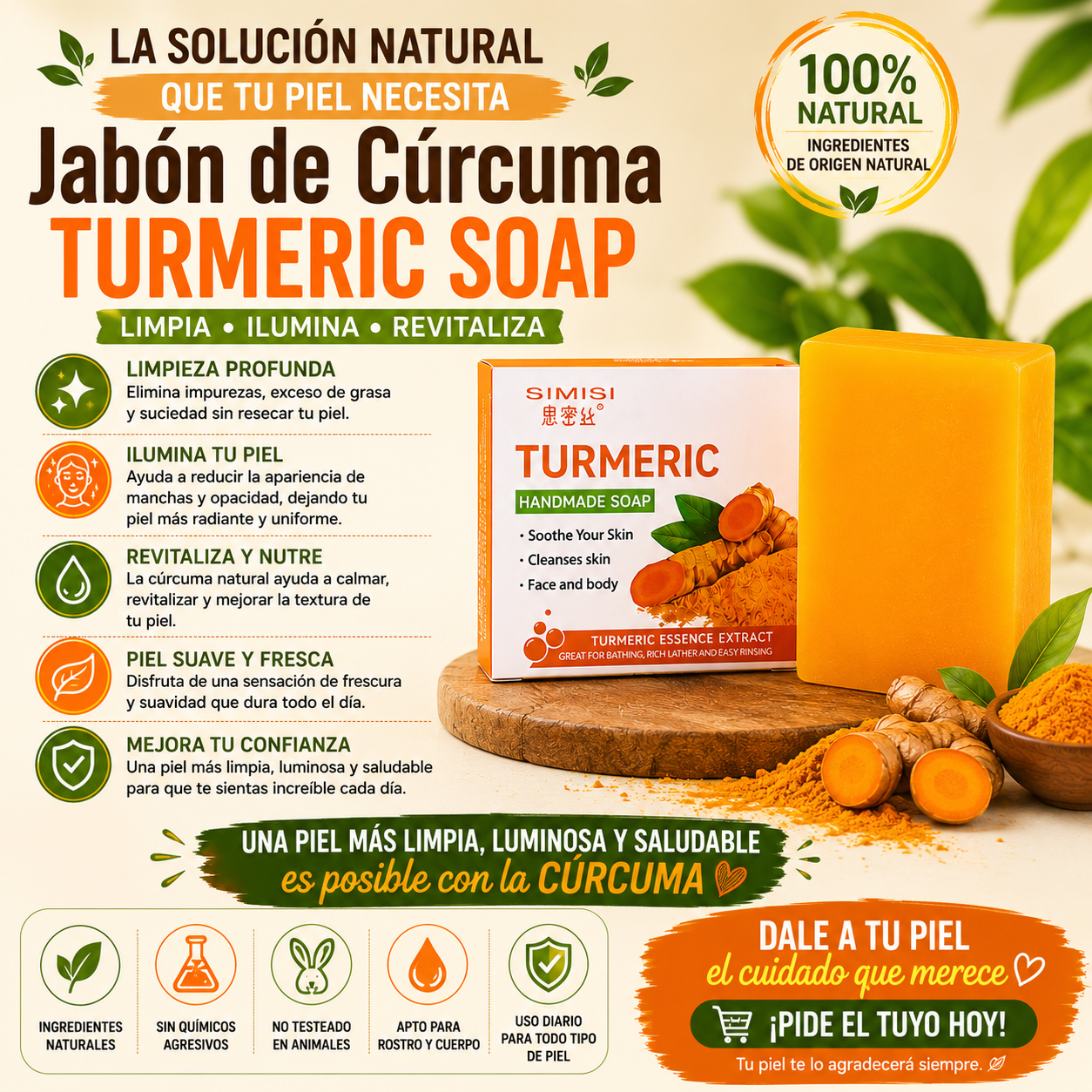 Jabón de Cúrcuma TURMERIC SOAP
