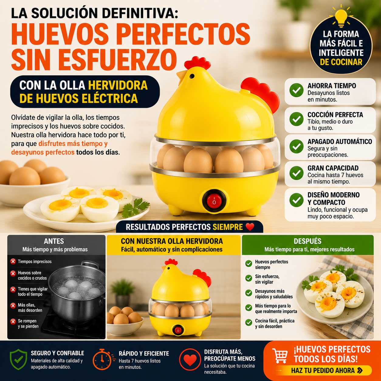 Olla Hervidora de Huevos Eléctrica