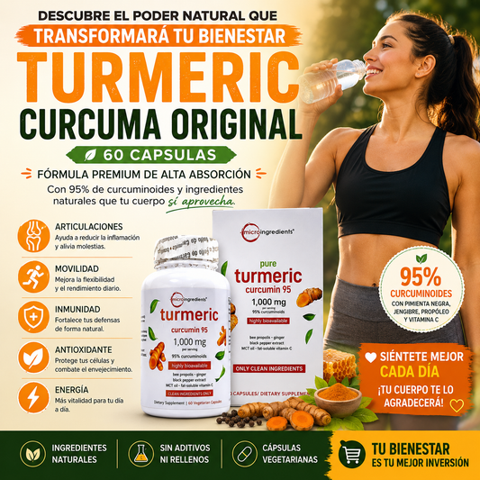 🌟 Turmeric Curcuma Original – Curcumin 95% - 60 Capsulas