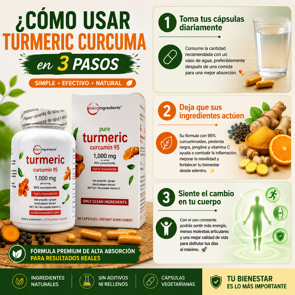 🌟 Turmeric Curcuma Original – Curcumin 95% - 60 Capsulas