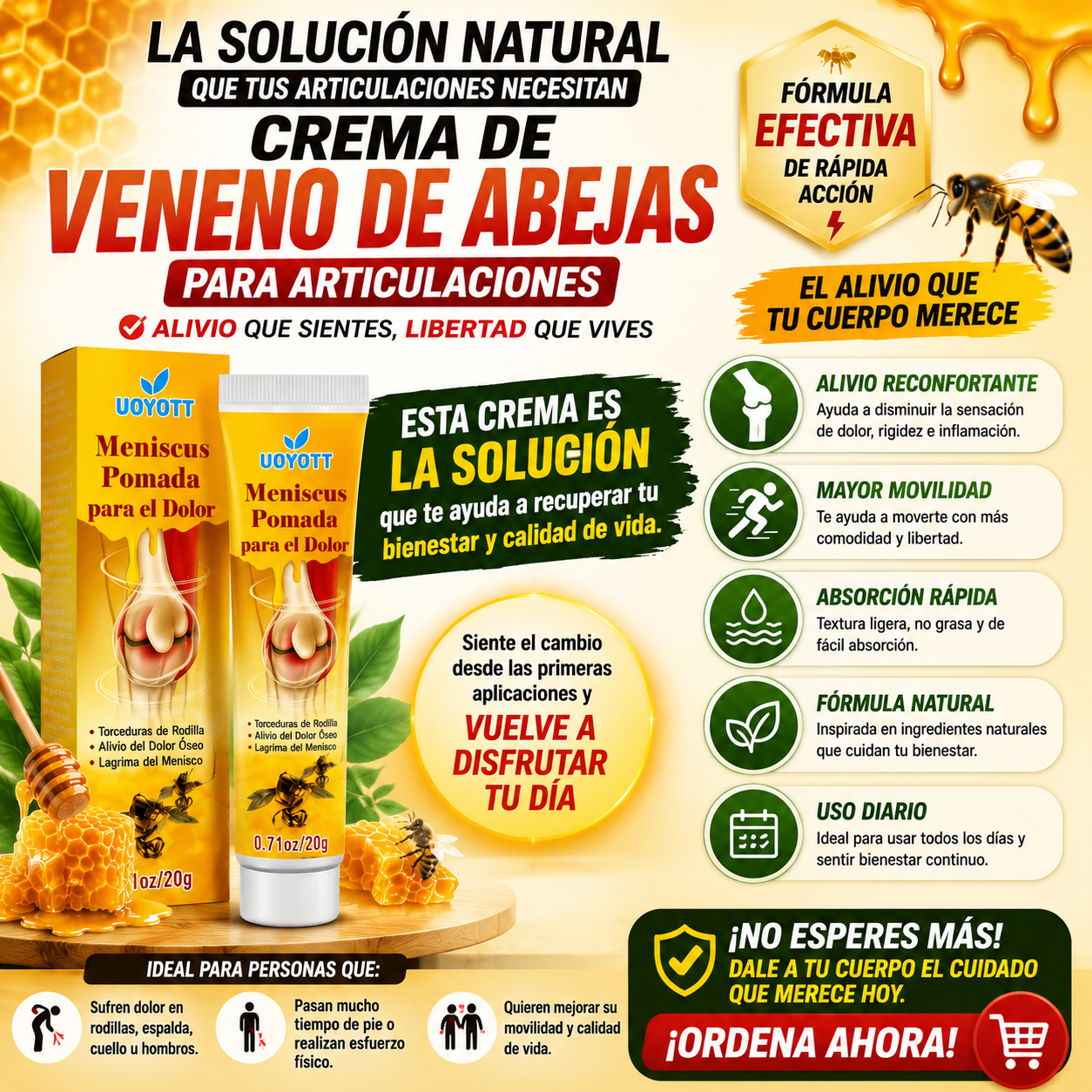 Crema de Veneno de Abejas para Articulaciones