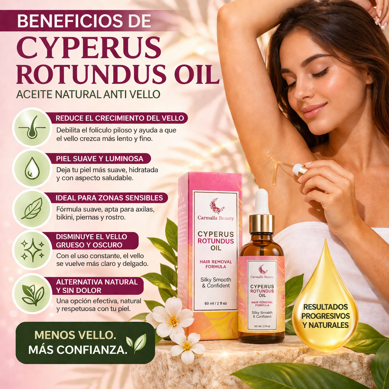 Cyperus Rotundus Oil - Aceite Natural Anti Vello