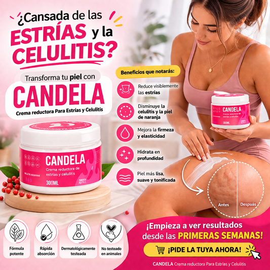 CANDELA Cream - Crema reductora Para Estrías y Celulitis