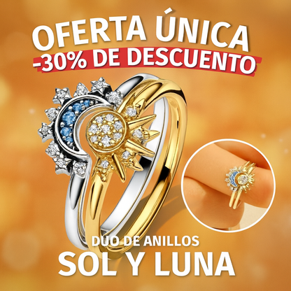 DUO DE ANILLOS SOL Y LUNA