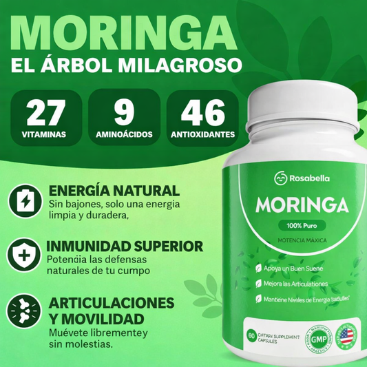 Moringa 60 Capsulas - Mantén tu Energia Intacta, Recupera la Salud de tus Articulaciones y Favorece el Sueño
