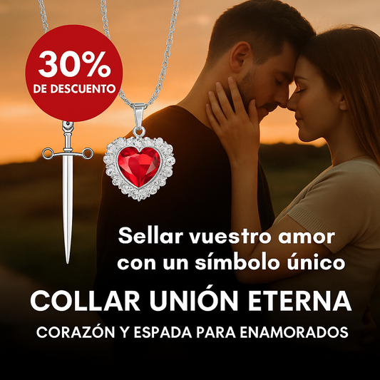 Collar Unión Eterna; Corazón y Espada para enamorados