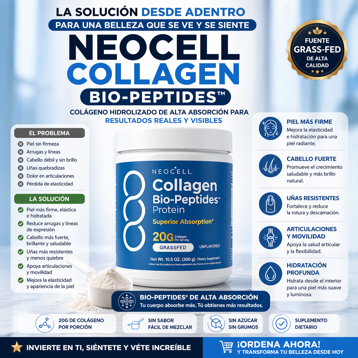 NEOCELL COLLAGEN BIO-PEPTIDES Vital y Fuerza Diaria