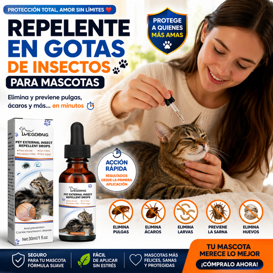 Repelente en Gotas de Insectos Para Mascotas