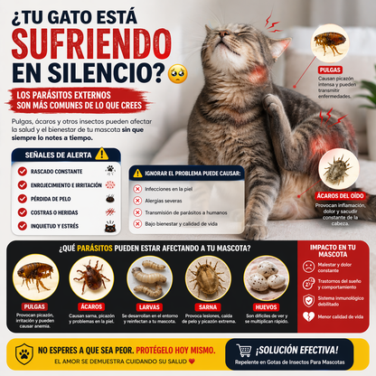 Repelente en Gotas de Insectos Para Mascotas