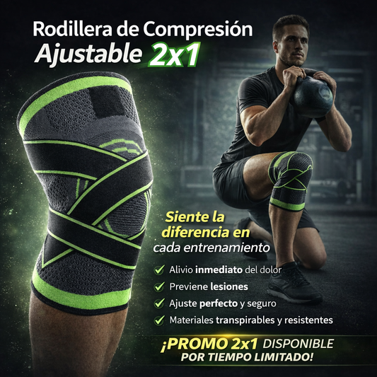 2x1 Rodillera de Compresión Deportiva Ajustable (Oferta este Mes)