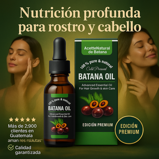 Aceite de Batana: Para el Crecimiento del Cabello, elimina las puntas abiertas, mejora la luminosidad de todo tipo de Cabello y Piel