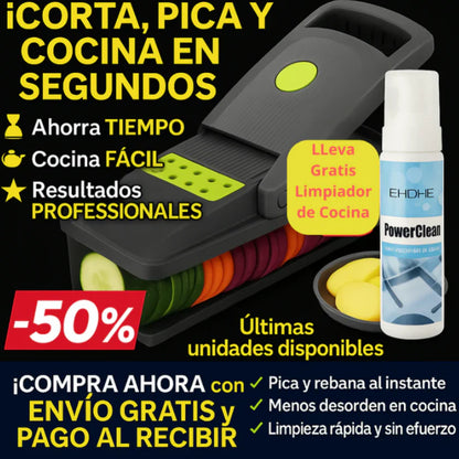 "7 en 1" Picador de Verduras MultiFuncional + 1 Desengrasante de Cocina Gratis😍