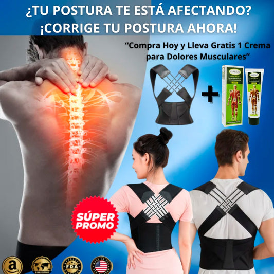 FlexBack Corrector de Postura Unisex Premium (Pedir 1 talla + de la que usas) + Regalo Adicional
