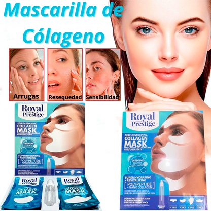 Parches de Mascarilla Soluble de Colágeno Hidrolizado (Incluye Spray de Colágeno)