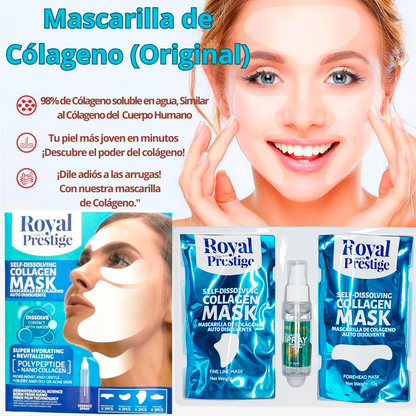 Parches de Mascarilla Soluble de Colágeno Hidrolizado (Incluye Spray de Colágeno)