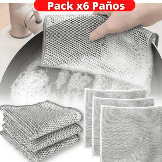 Paño de Acero Sin Rayones Set X6
