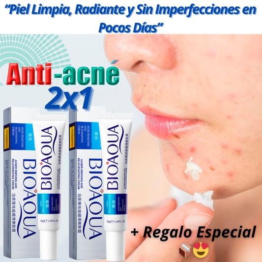 (2x1) Crema Anti Acné "Bioaqua" Lleva 2 Cremas