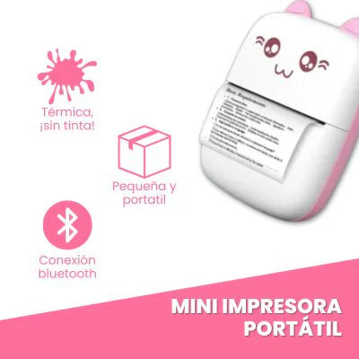 Mini Impresora Térmica Portátil (Rosa)