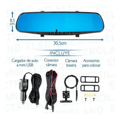 Espejo Retrovisor Doble Cámara