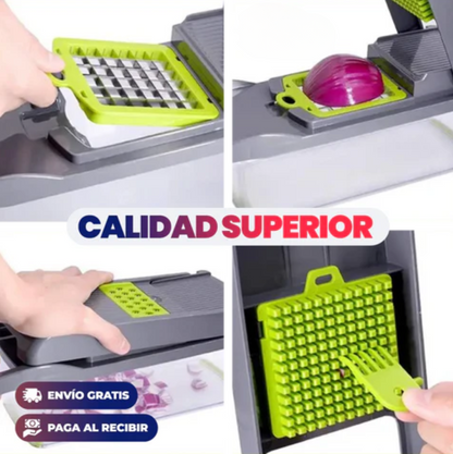 "7 en 1" Picador de Verduras MultiFuncional + 1 Desengrasante de Cocina Gratis😍