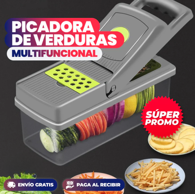 "7 en 1" Picador de Verduras MultiFuncional + 1 Desengrasante de Cocina Gratis😍