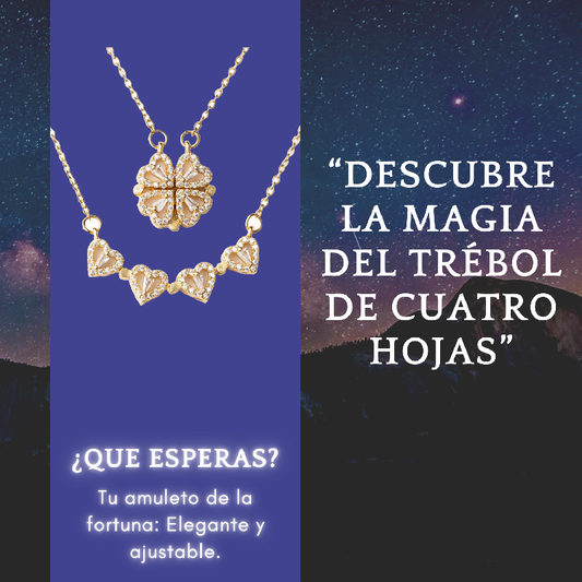 Collar con colgante de trebol de cuatro hojas