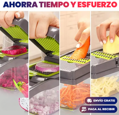 "7 en 1" Picador de Verduras MultiFuncional + 1 Desengrasante de Cocina Gratis😍