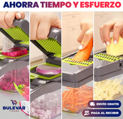 "7 en 1" Picador de Verduras MultiFuncional + 1 Desengrasante de Cocina Gratis😍